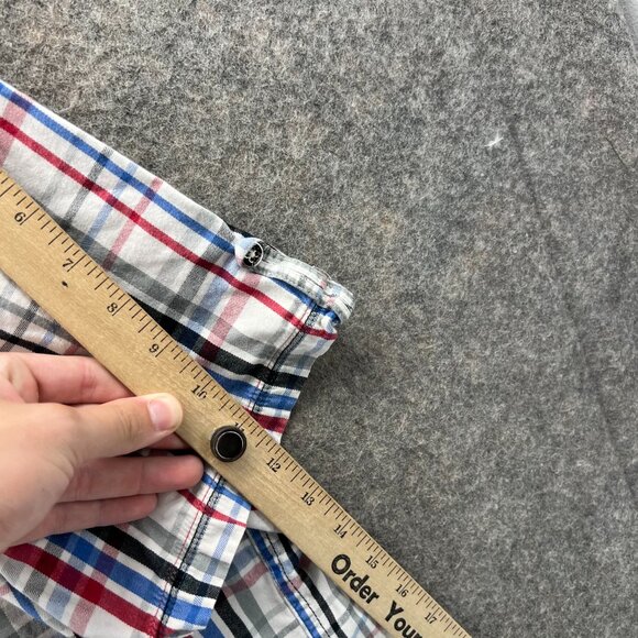 COOGI Shirt Mens 3XL White Red Plaid Button Down Embroidered Streetwear Y2K - Picture 9 of 11
